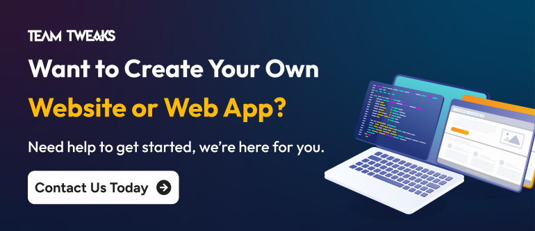 Web App vs Website - CTA